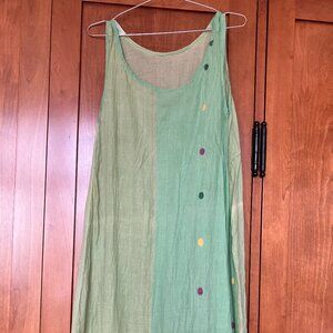 Green Dosa Cotton Summer Dress